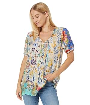 Johnny Was Blu Mai Tunic Multi XS at Amazon Women's Clothing